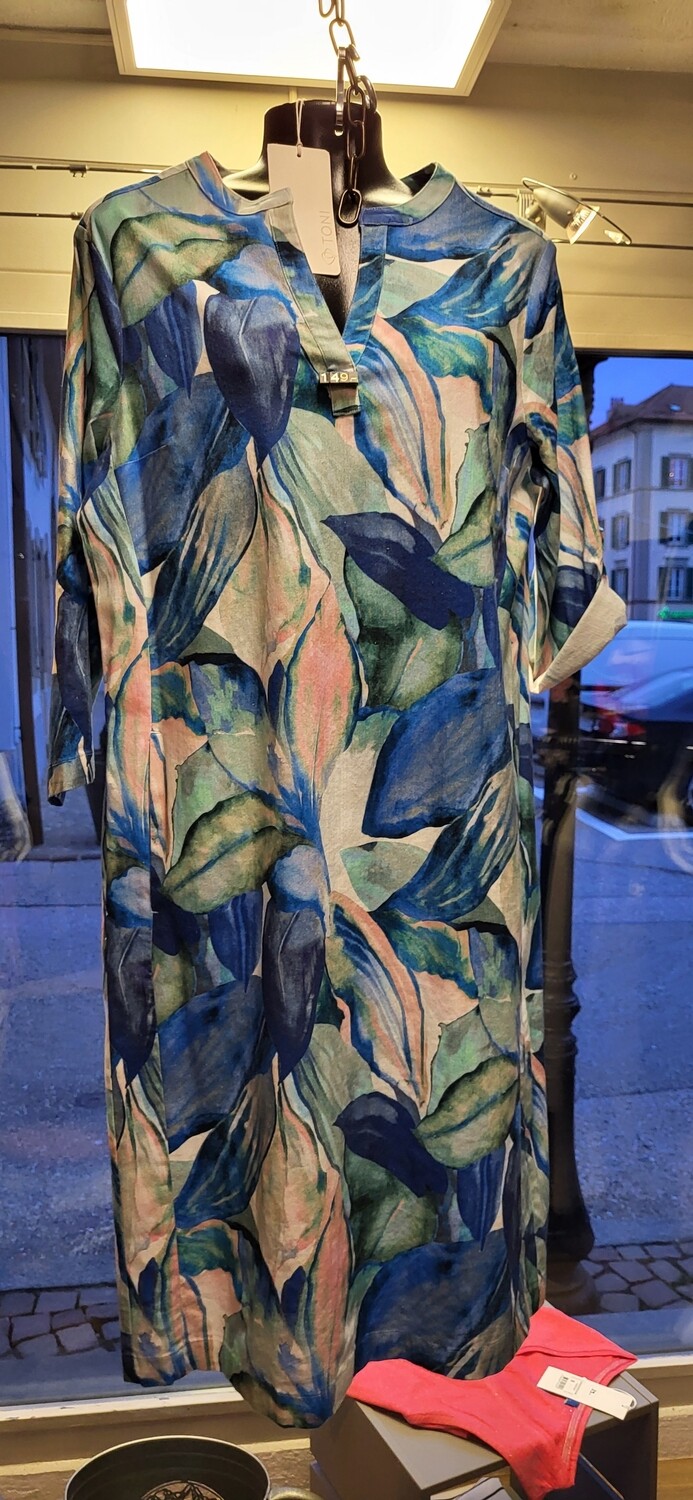 Robes grandes feuilles bleues