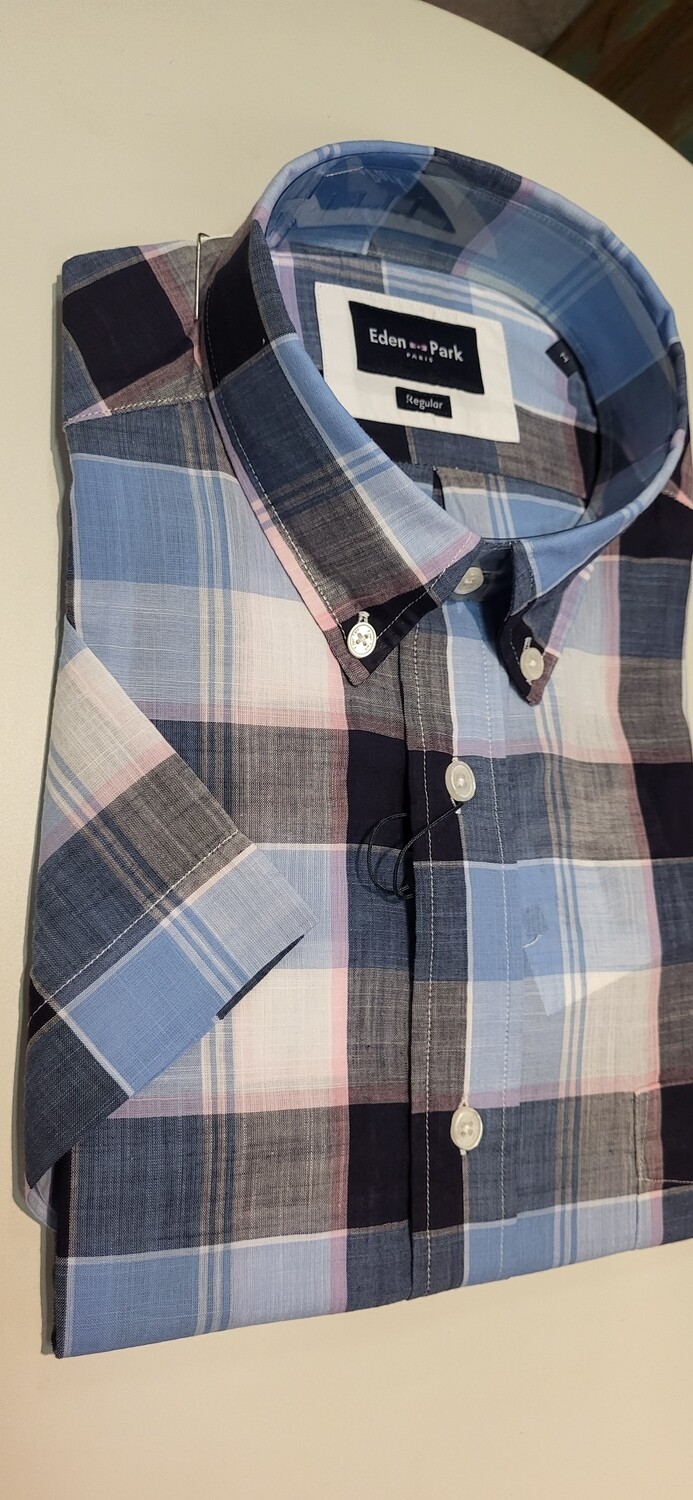 Chemise manches courtes à carreaux