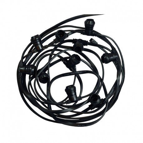 GUIRLANDE FORAINE CABLE PLAT NOIR 10 METRES 2