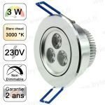 SPOT LED ENCASTRABLE 3W BLANC CHAUD FOCUS 3
