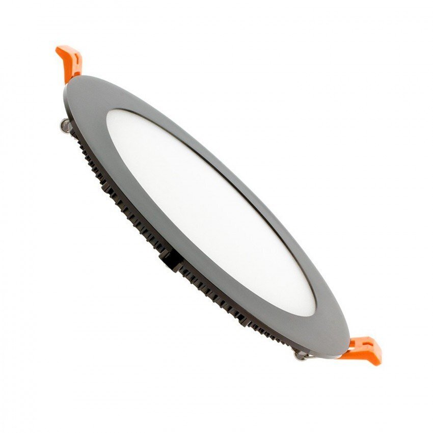 Dalle LED Ronde Extra Plate 18W Cadre Noir BN