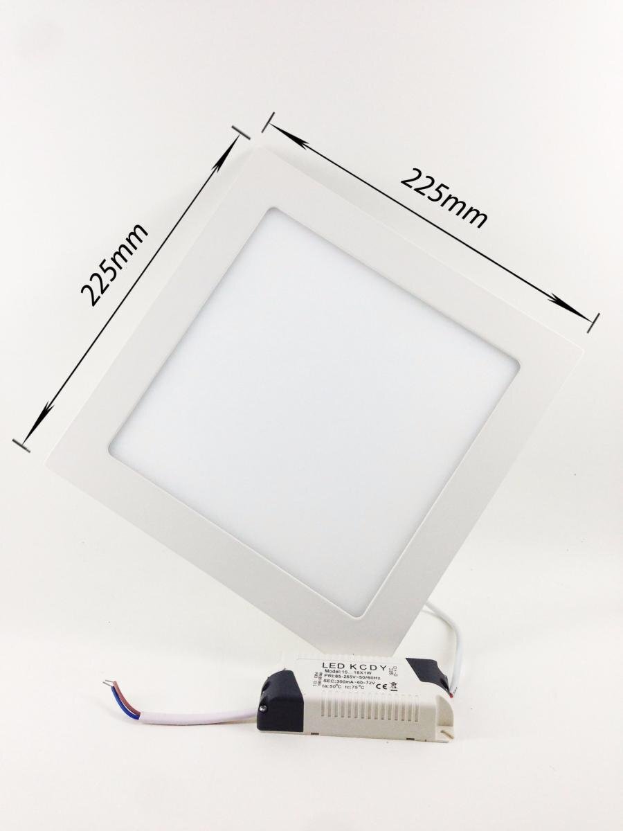 ECASTRE LED Extra Plat Carré BLANC18W 225 BC