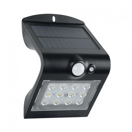 APLIQ. MUR. SOLAIRE 1,5 W 4000°K NOIR BOITE