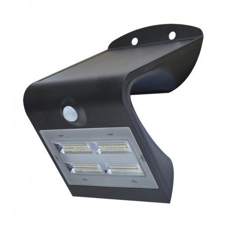 APLIQ. MUR. SOLAIRE 3,2 W 4000°K NOIR BOITE