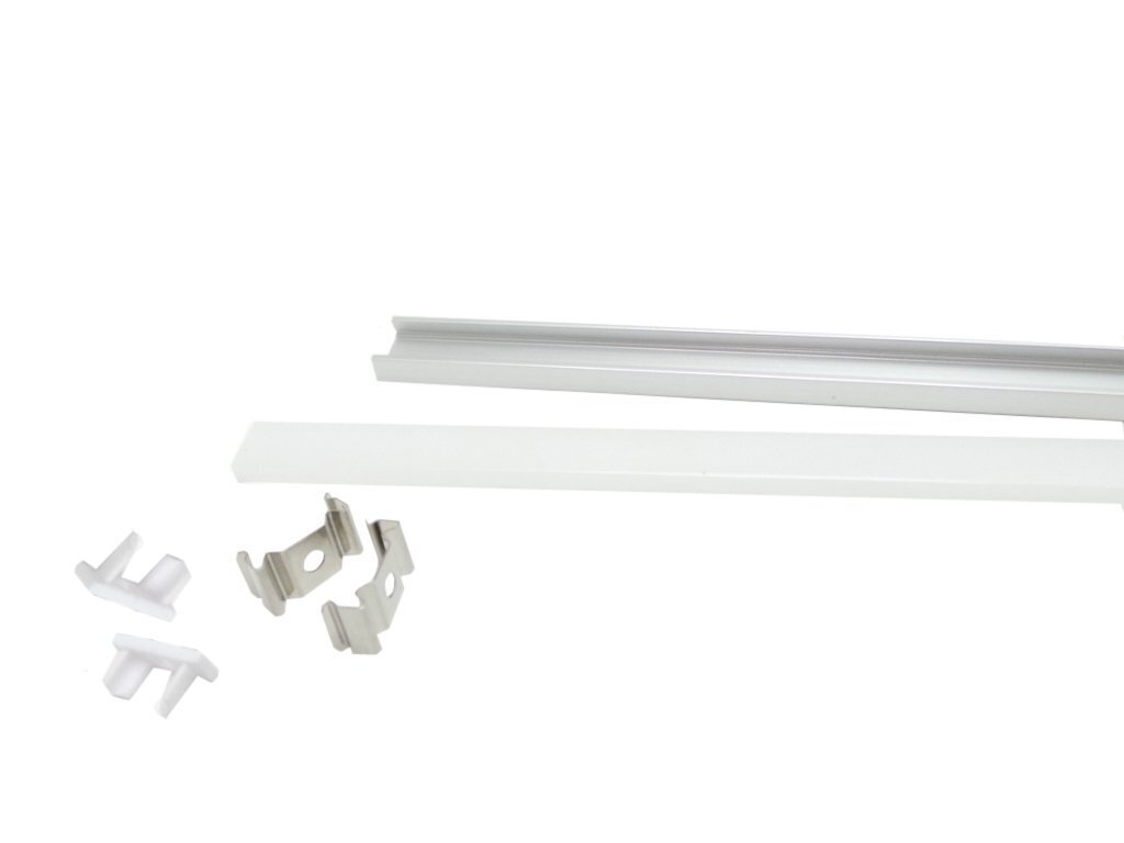 Profilé Aluminium 1m Couvercle Blanc Opale