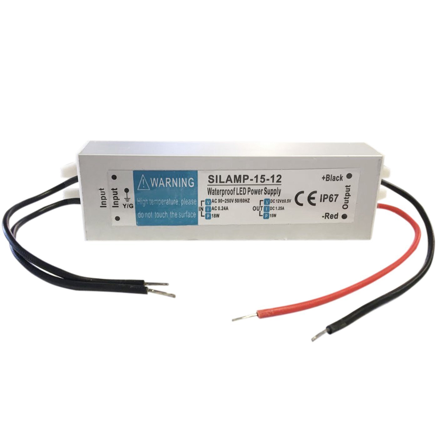 Transformateur IP67 15W / 220V - 12V DC 1.25A