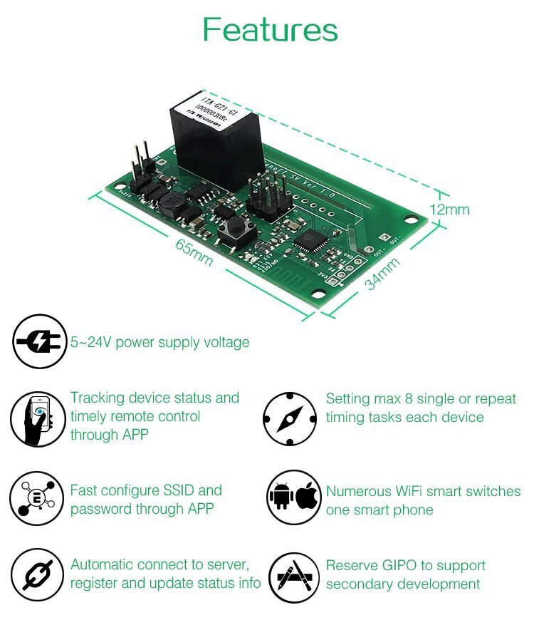SONOFF SV INTERRUPTEUR WIFI 5-24V