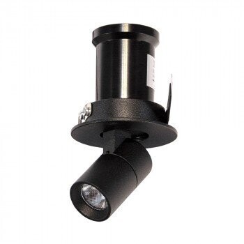 Spot LED 3W encastrable fixe / orient NOIR BC