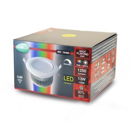 LED 13  WATT SPOT PLAFOND RGB+W  4000°K BOITE