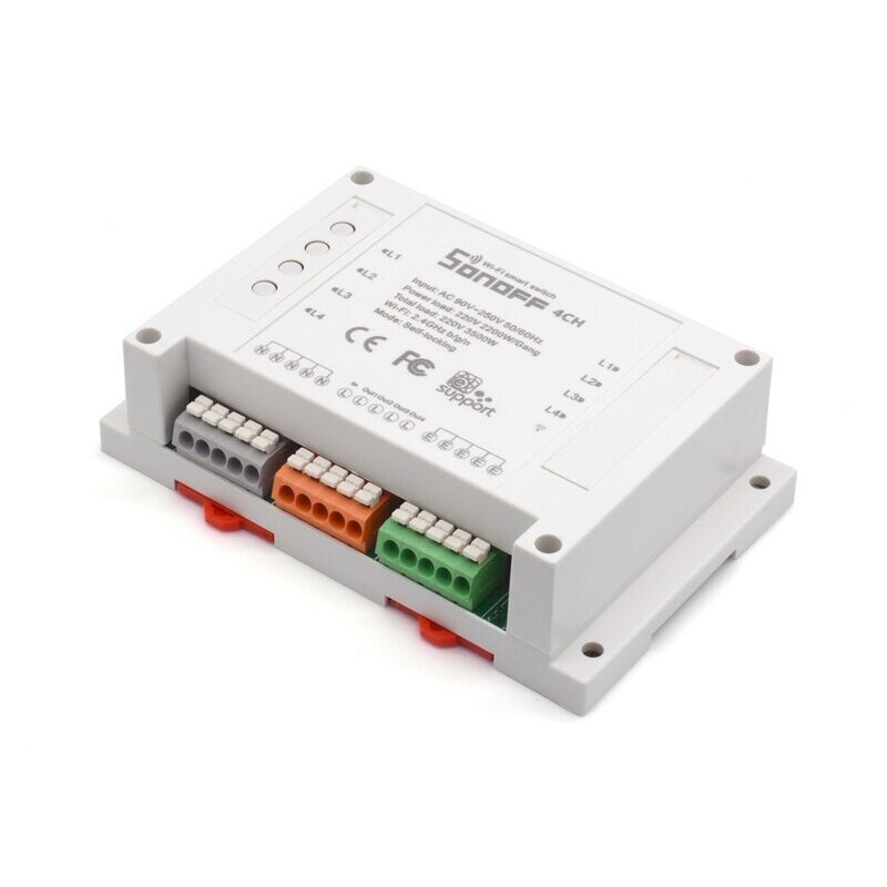 SONOFF 4 VOIES COMMUTA. WIFI MONTAGE RAIL DIN