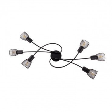 Lampe de Plafond Design Grid 6 Spots Noir