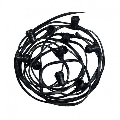 GUIRLANDE FORAINE CABLE PLAT NOIR 10 METRES 2