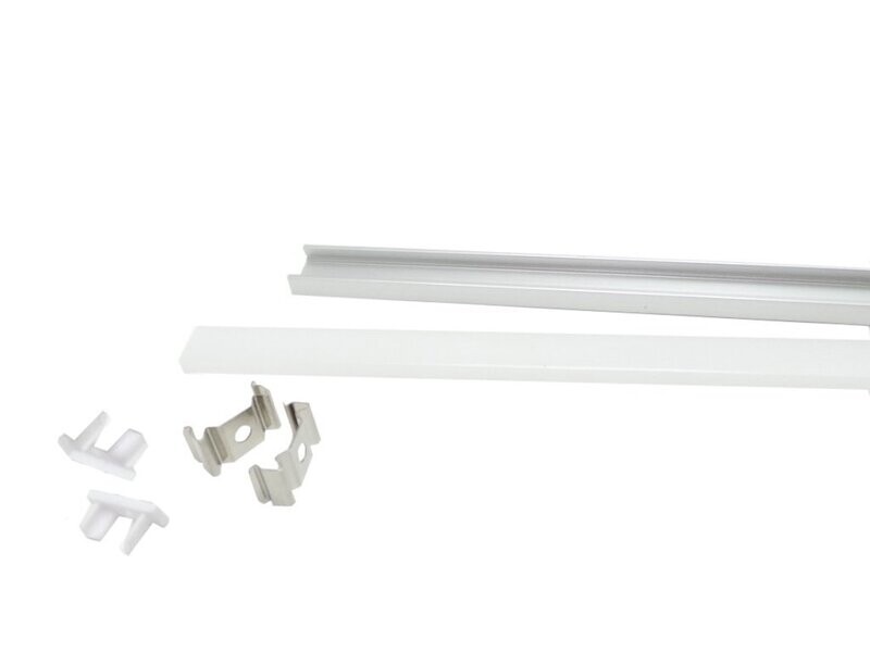 Profilé Aluminium 1m Couvercle Blanc Opale