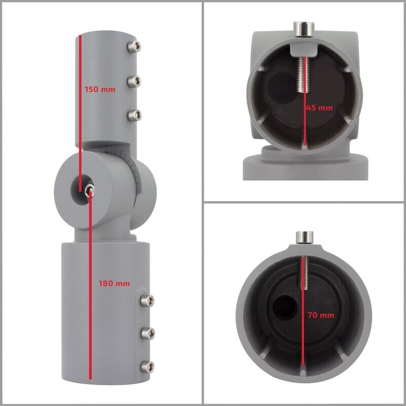 Bras en aluminium Orientable 90ş Gris