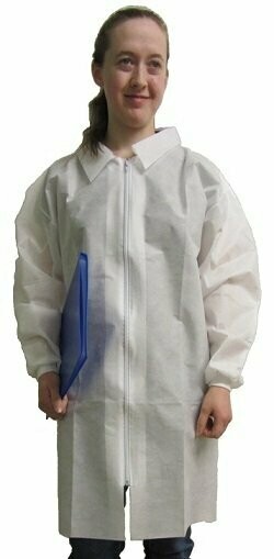 Disposable SMS Zipped Lab Coats