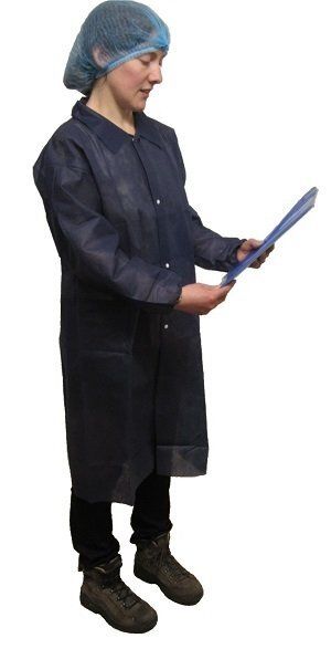 Disposable Visitors Coats, PP, White or Blue Disposable Blue Visitors Coats