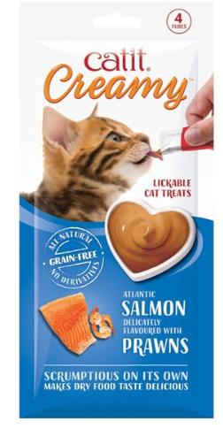 Catit Creamy Treats Salmon &amp; Prawns - 4pk