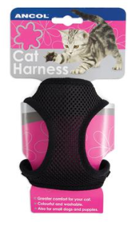 Ancol Cat Harness &amp; Lead Black - Medium