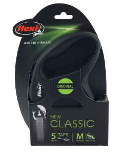 Flexi Classic Tape Extendable Lead 5m - Black Medium