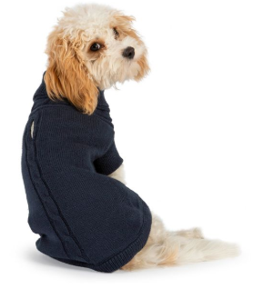 Ancol Cable Knit Dog Jumper Blue