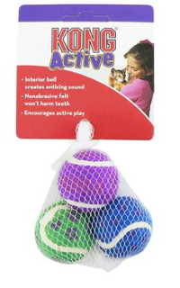 Kong Cat Tennis Balls with Bells - 3pk