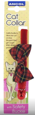 Ancol Tartan Cat Collar with Bow