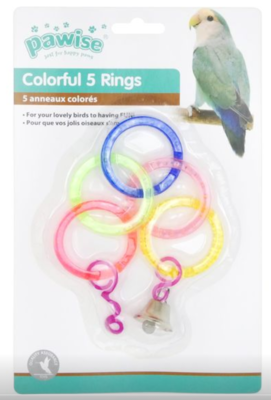 Pawise Colourful Rings &amp; Bell Bird Toy - 29cm