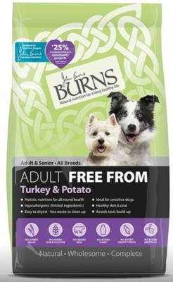 Burns Adult Free From Range Turkey &amp; Potato for Sensitive Dogs - 2kg