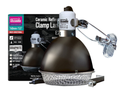 Arcadia Ceramic Reflector Clamp Lamp - Graphite 14cm