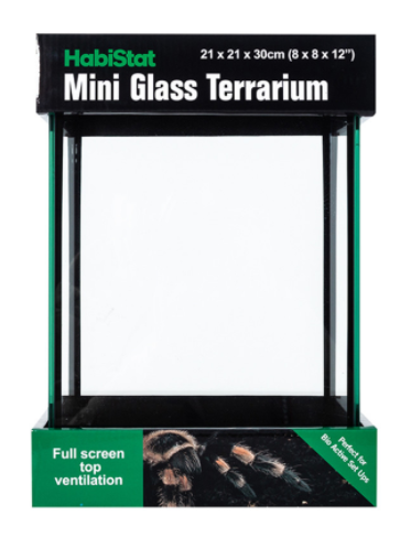 Habistat Mini Glass Terrarium - L20 x D20 x H30cm (8 x 8 x 12&quot;)