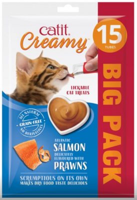 Catit Creamy Treats Salmon &amp; Prawns - Value Pack 15pk