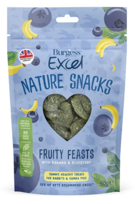 Burgess Excel Nature Snacks Banana &amp; Blueberry - 60g