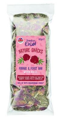 Burgess Excel Forage &amp; Feast Hay Bar - Rose 60g