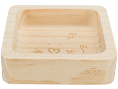 Trixie Wooden Small Animal Bowl - 190ml 11 x 11cm