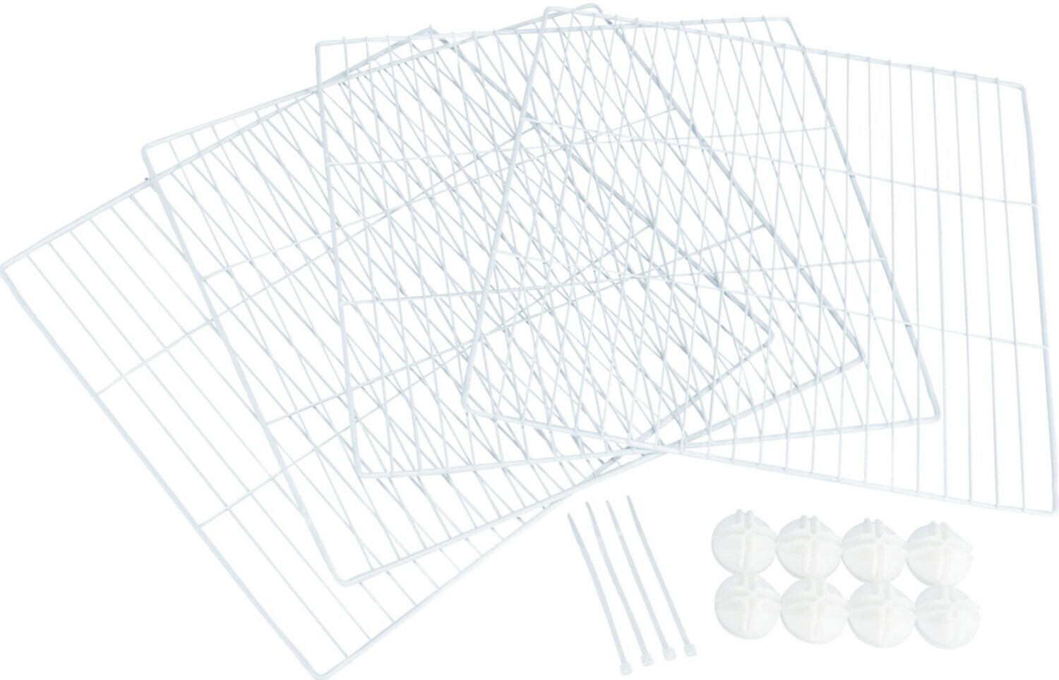 Trixie Indoor Rabbit/Guinea Pig Enclosure Extension Elements - 4 Panels with Fixing Accessories