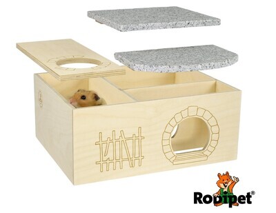 Rodipet® ʄʋʀɬɨɴɡ Goldi Medium Multi-Chamber Hide with Plate Moss