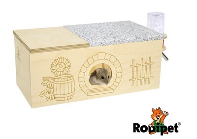 Rodipet® ʄʋʀɬɨɴɡ Dwarf Small Multi-Chamber Hide with Water Bottle