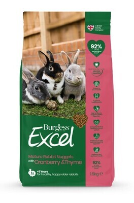 Burgess Excel Rabbits 5+ Nuggets with Cranberry &amp; Thyme - 1.5kg