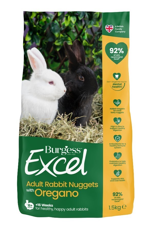 Burgess Excel Adult Rabbit Nuggets with Oregano - 1.5kg