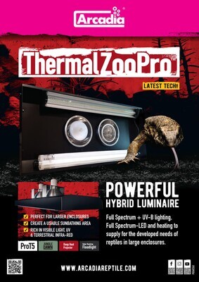 Arcadia ThermalZooPro Lighting System with T5 UVB, Jungle Dawn Bar, Deep Heat Projector &amp; Solar Basking Floodlight