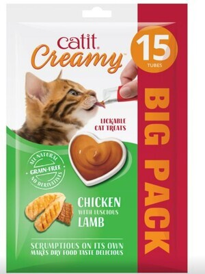 Catit Creamy Treats Chicken &amp; Lamb - 15pk