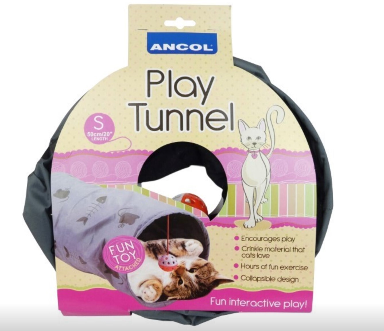 Ancol Acticat Cat Play Tunnel Cat Kitten Tunnel Play Ancol Plastic