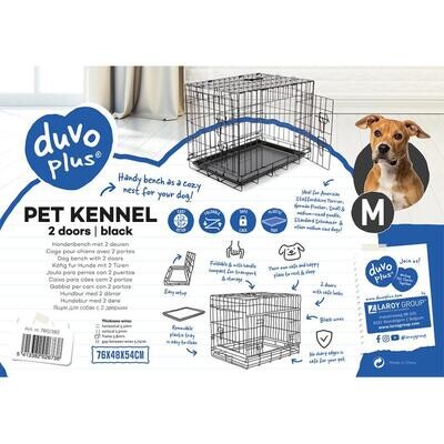 Duvo Dog Crate 2 Doors Plastic Tray M