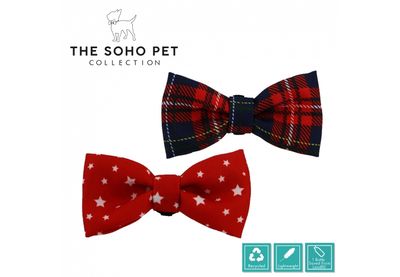 Ancol Tartan/Star Patterned Bow Tie (2 per pack)