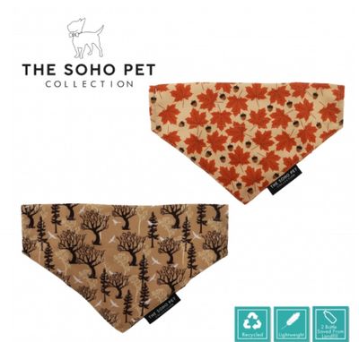 Ancol Maple leaf/woodland patterned bandana (2 per pack)