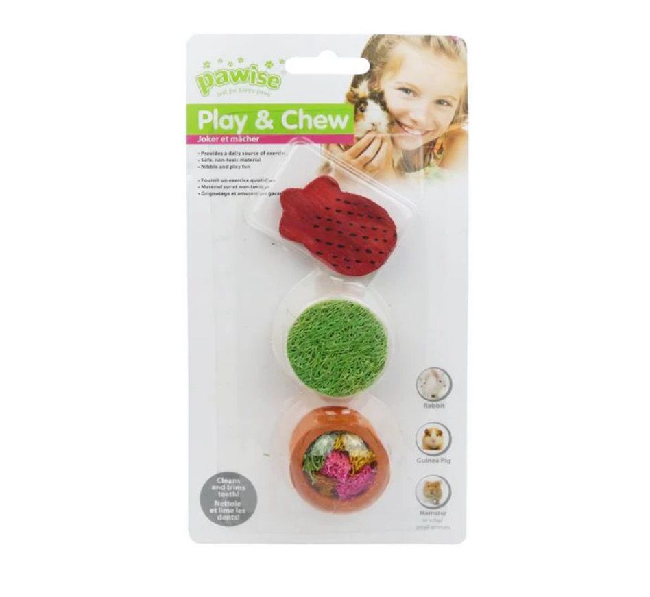 Pawise Small Animal Wood And Loofah Set