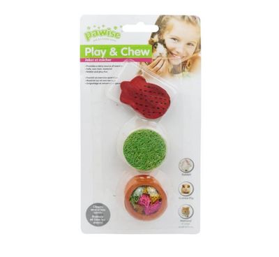 Pawise Small Animal Wood And Loofah Set