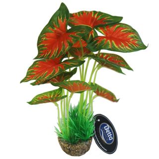 Betta Choice 8&quot; Red &amp;Green Plant W/ Sand Base