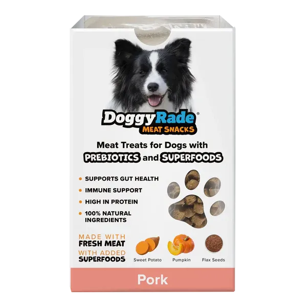 DoggyRade Pork Meat Snacks for Dogs - with Prebiotics and Superfoods