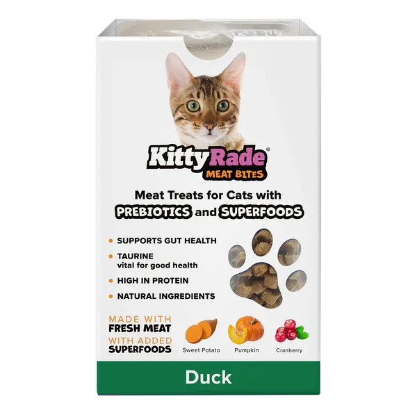 KittyRade Duck Meat Bites for Cats - with Prebiotics and Superfoods